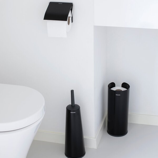 Brabantia Matt Black Set of 3 Toilet Accessories