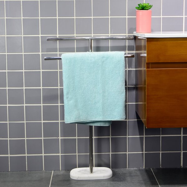 Marble Effect Freestanding Towel Rail