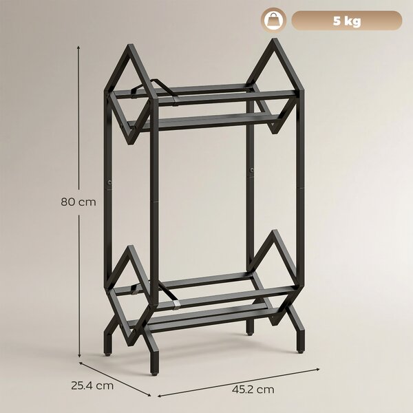 HOMCOM 50 CD Storage Rack, 2-Tier Metal CD Storage Unit, Free Standing, Easy to Assemble, Black