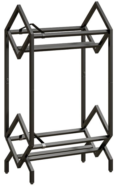HOMCOM 50 CD Storage Rack, 2-Tier Metal CD Storage Unit, Free Standing, Easy to Assemble, Black