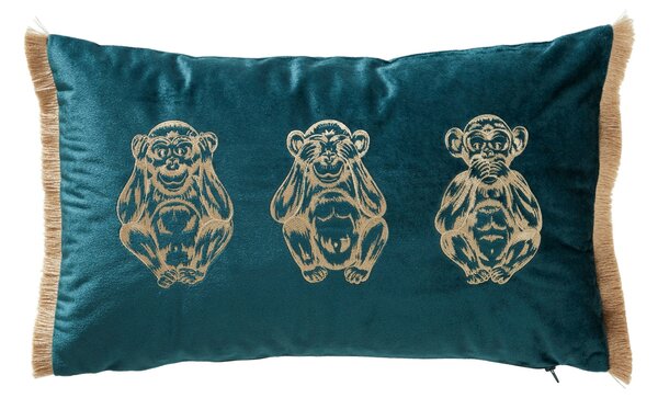 Three Monkeys Velvet Cushion