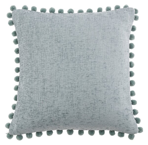 Chenille Square PomPom Cushion