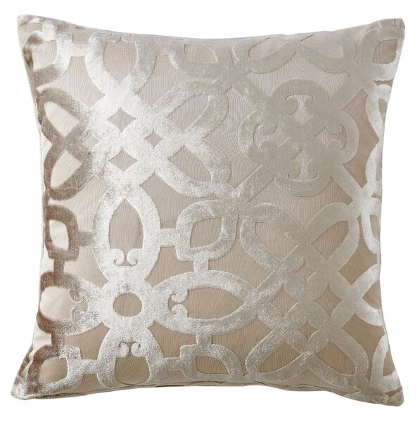 Catherine Lansfield Natural Lattice Cut Velvet Cushion