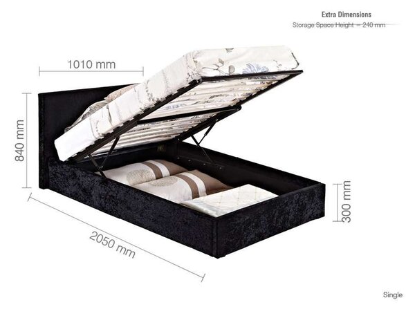 Berlin Crushed Velvet Ottoman Bed Frame