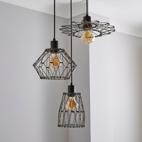 Frances Gunmetal 3 Light Cluster Ceiling Light