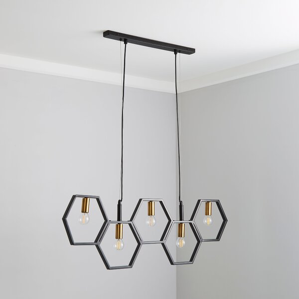 Hexagon 5 Light Diner Ceiling Light