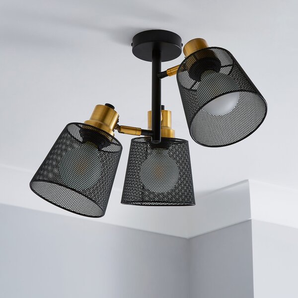 Idris Industrial Semi Flush Ceiling Light