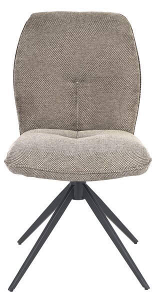 Indus Valley Set of 2 Pebble Swivel Dining Chair, Taupe