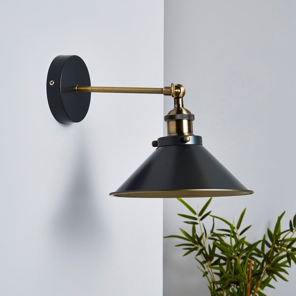 Logan Industrial Grey Wall Light