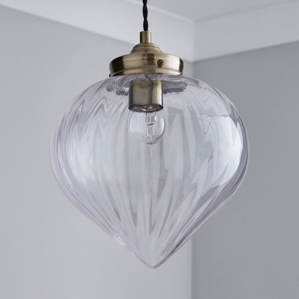 Rio Voyager Ribbed Glass Pendant Light