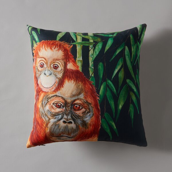 Orangutan Jungle Print Cushion