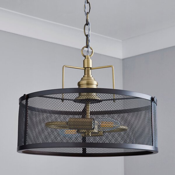 Kalix 2 Light Mesh Industrial Nickel Pendant Light