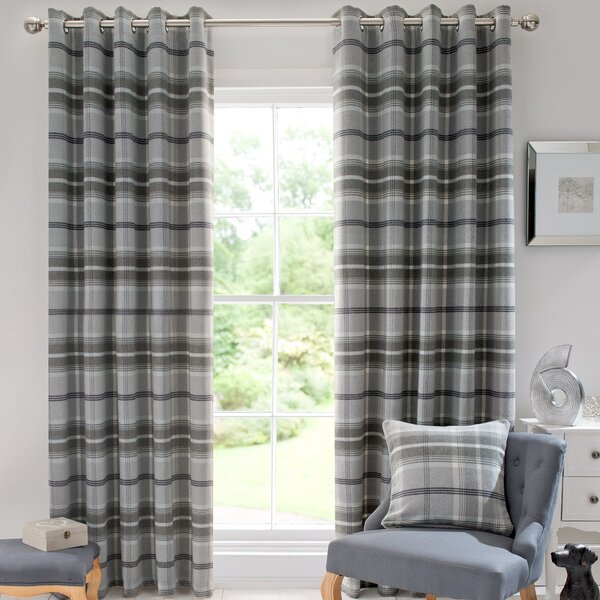 Highland Check Eyelet Curtains