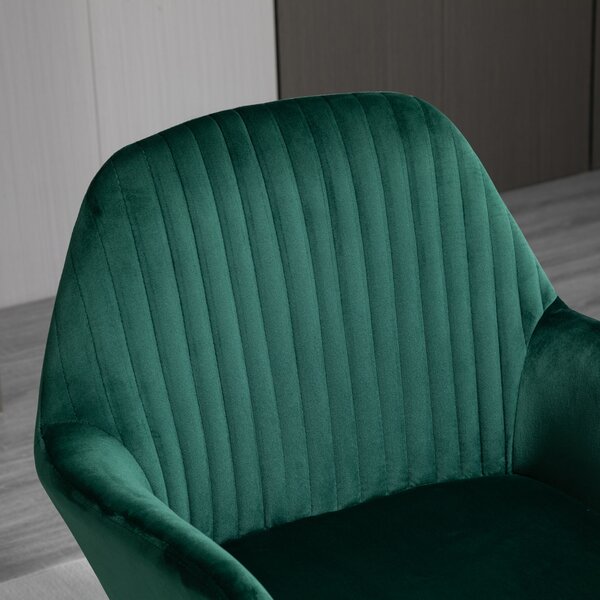 HOMCOM Velvet Armchair Duo: Luxurious Lounge Seating with Metal Base, Emerald Green Aosom UK