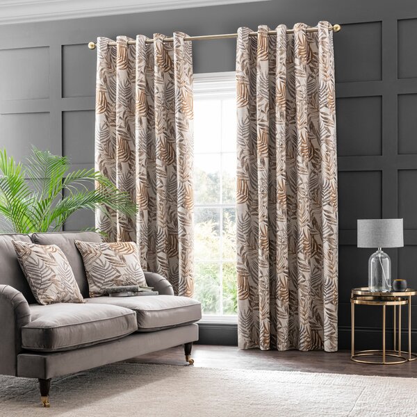 Leaf Jacquard Eyelet Curtains