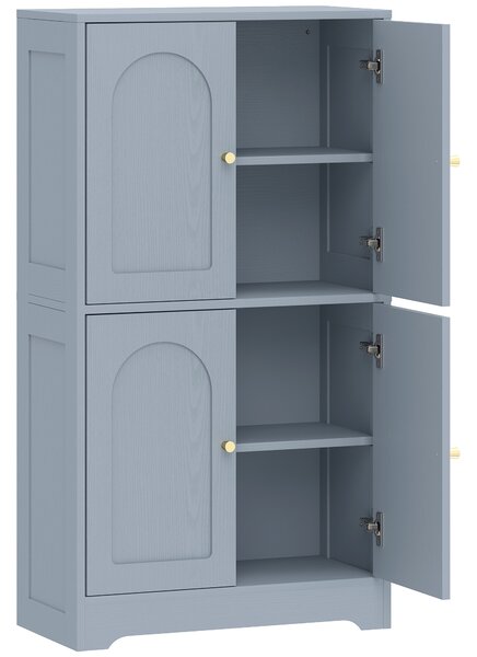 HOMCOM 4-Door Kitchen Storage Cabinet with Adjustable Shelves - Grey