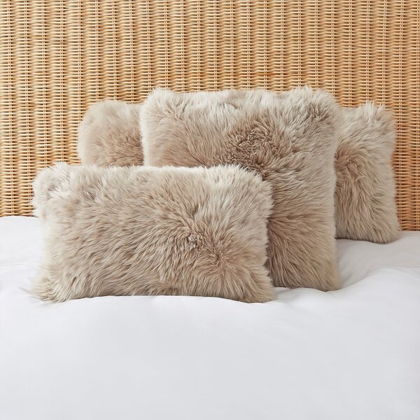 Dorma Natural Sheepskin Long Boudoir Cushion