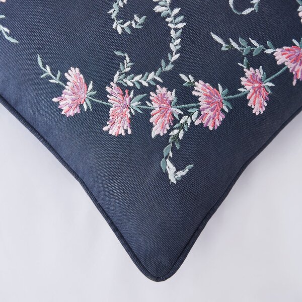 Dorma Winter Garden Navy Square Cushion