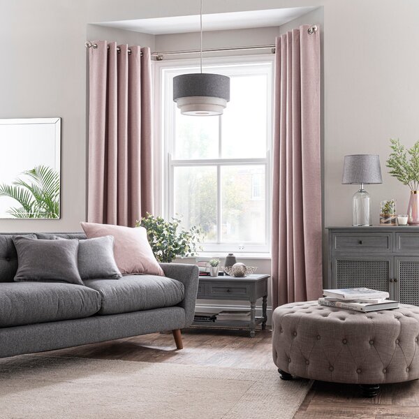 Luna Brushed Blackout Eyelet Curtains