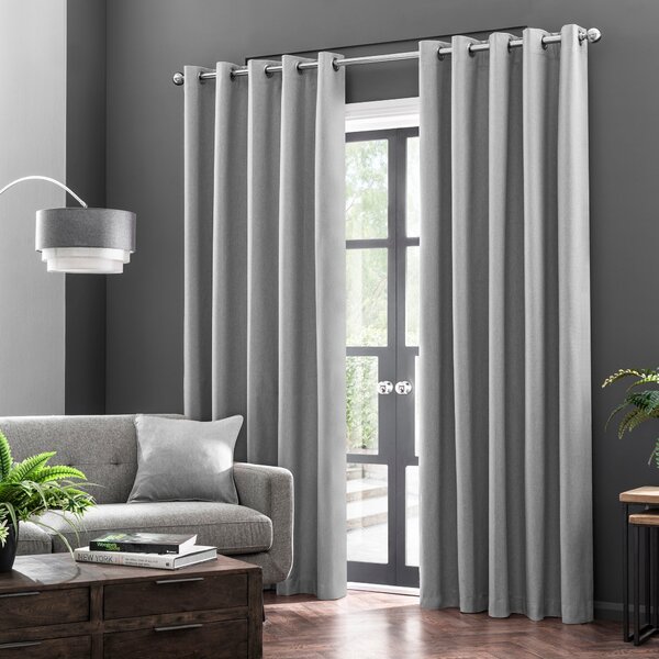 Luna Brushed Blackout Eyelet Curtains