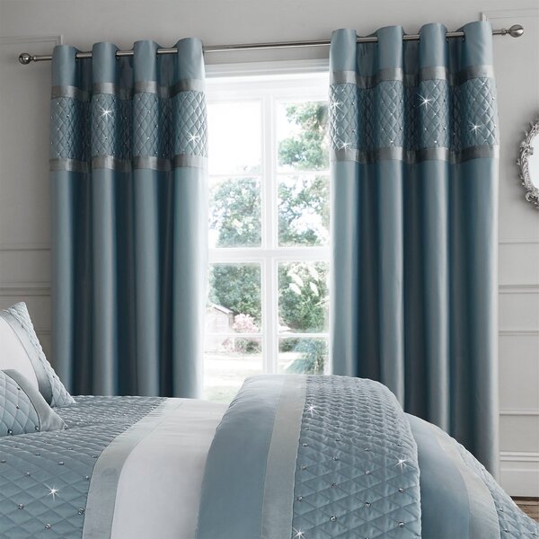 Catherine Lansfield Sequin Cluster Eyelet Curtains