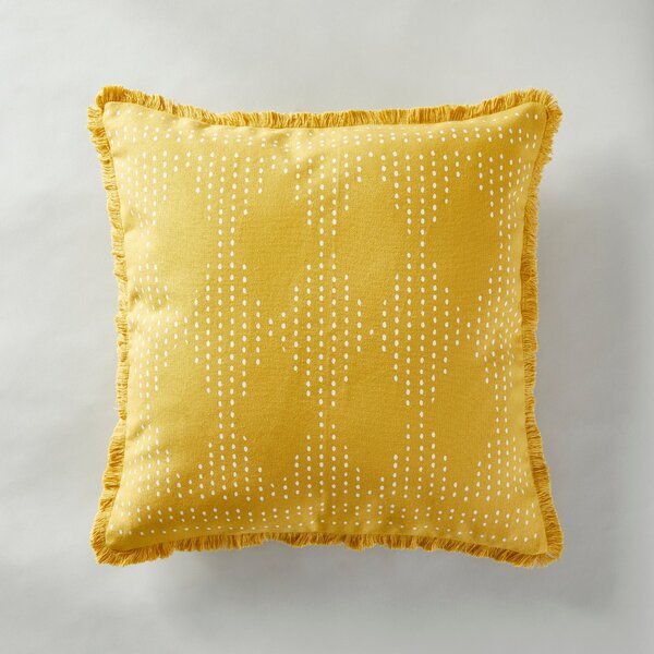 Fringed Diamond Geometric Cushion Cover