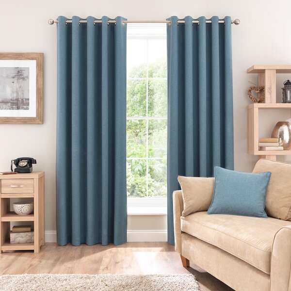 Luna Brushed Blackout Eyelet Curtains