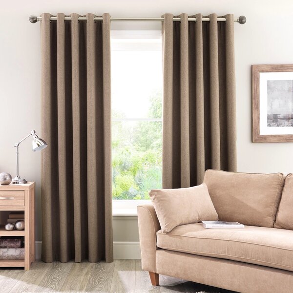 Luna Brushed Blackout Eyelet Curtains