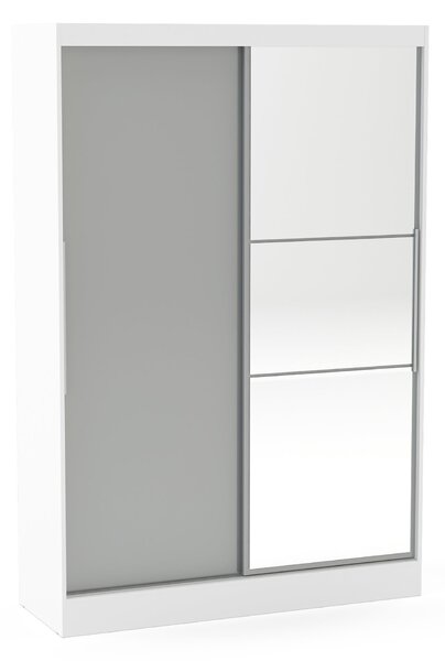 Lynx 132cm Sliding Double Wardrobe, Mirrored