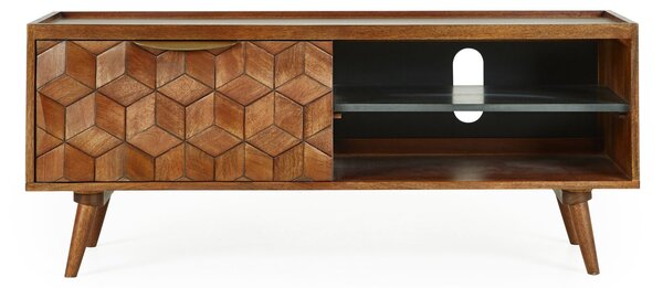 Hex TV Unit, Mango Wood for TVs up to 55"