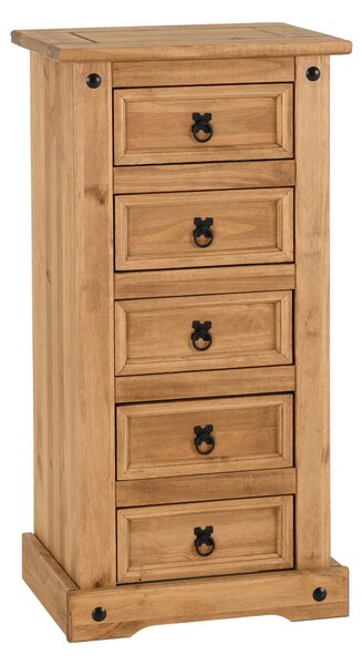 Corona Tall 5 Drawer Chest, Pine