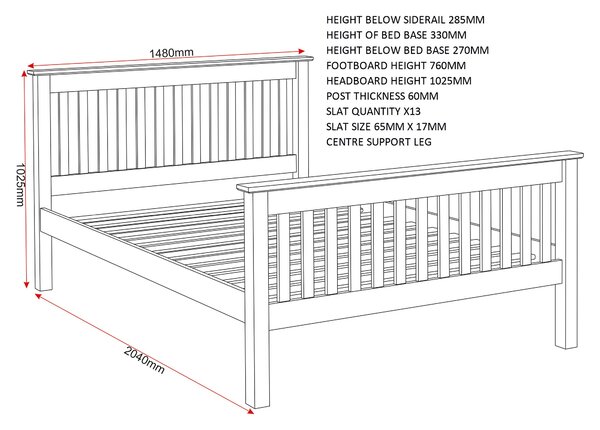 Monaco High Foot End Bed Frame