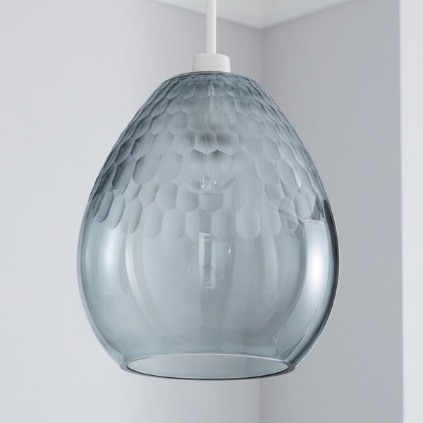 Jasmine Grey Glass Easy Fit Pendant Shade