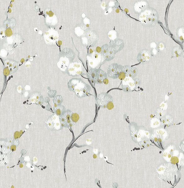 NuWallpaper Mirei Grey Self Adhesive Wallpaper