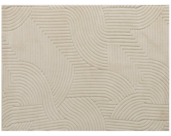 HOMCOM Modern Geometric Rug, Thick & Plush, Non-Slip, 200 x 140 cm – Cream, Living Room/Bedroom/Office