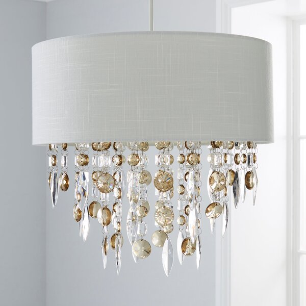 Mila Ivory Jewel Shade Easy Fit Pendant Shade