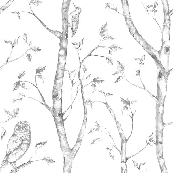 NuWallpaper Woods Grey Self Adhesive Wallpaper