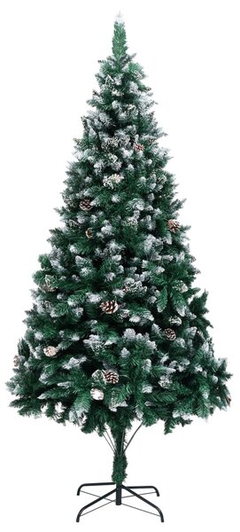 Artificial Christmas Tree with Pine Cones and White Snow 240 cm