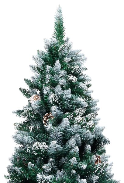 Artificial Christmas Tree with Pine Cones and White Snow 240 cm