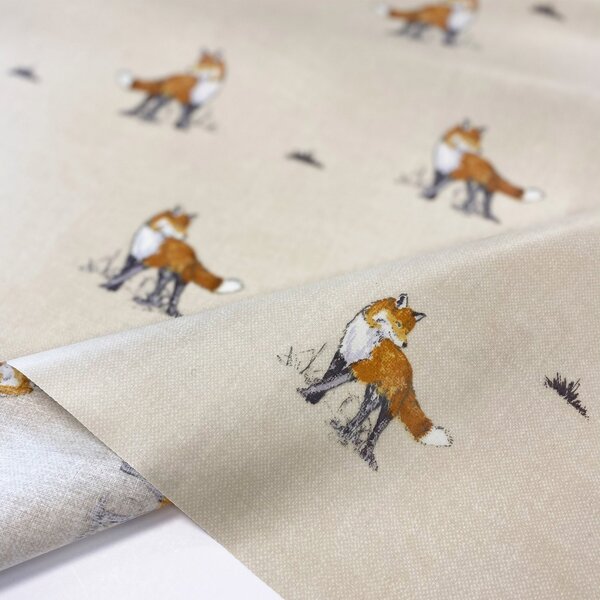 By the Metre Fox Natural Oil Cloth