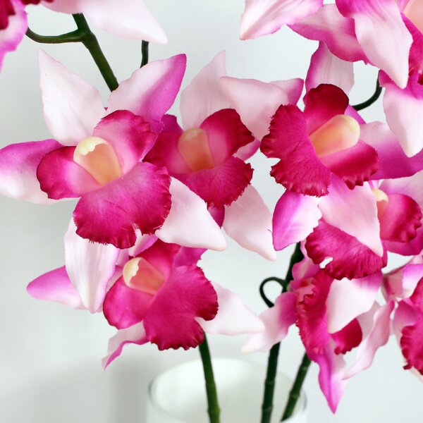 Artificial Fuchsia Real Touch Orchid Stems