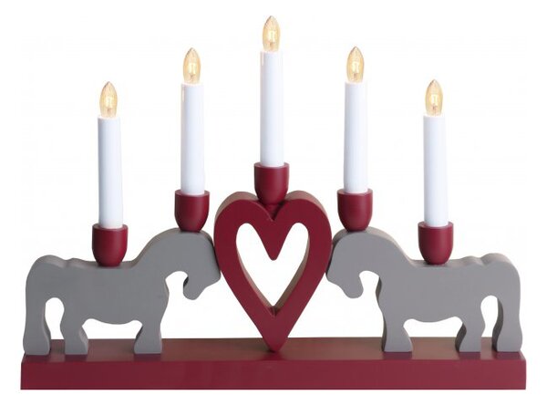 Star Trading Leksand candlestick 40 cm Red