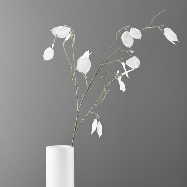 Artificial White Honesty Glitter Stem