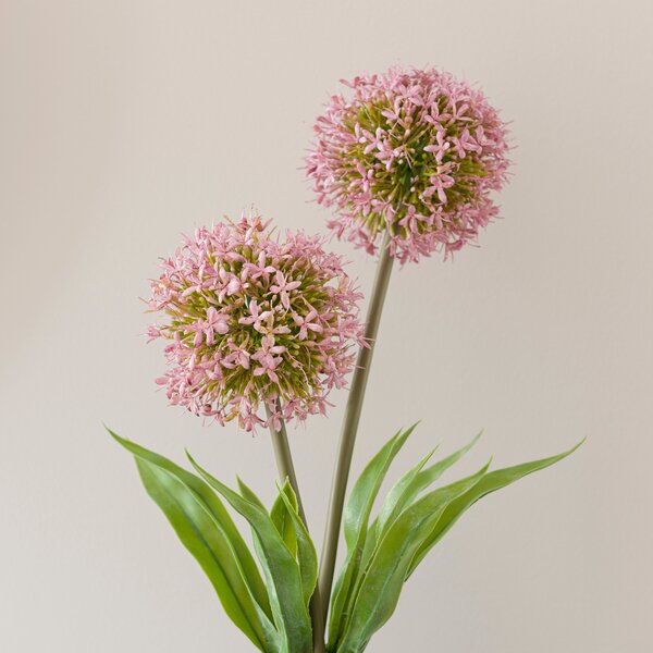 Artificial Lavender Allium in Cement Plant Pot