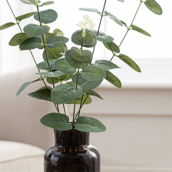 Artificial Eucalyptus in Black Vase