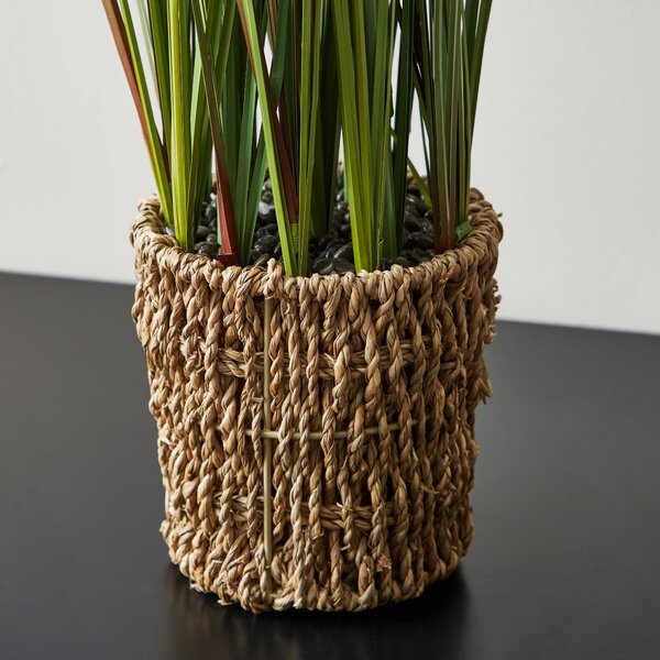 Artificial Pampas Grass in Woven Plant Pot