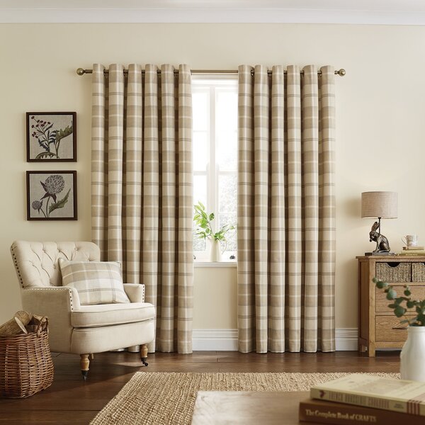 Highland Check Eyelet Curtains