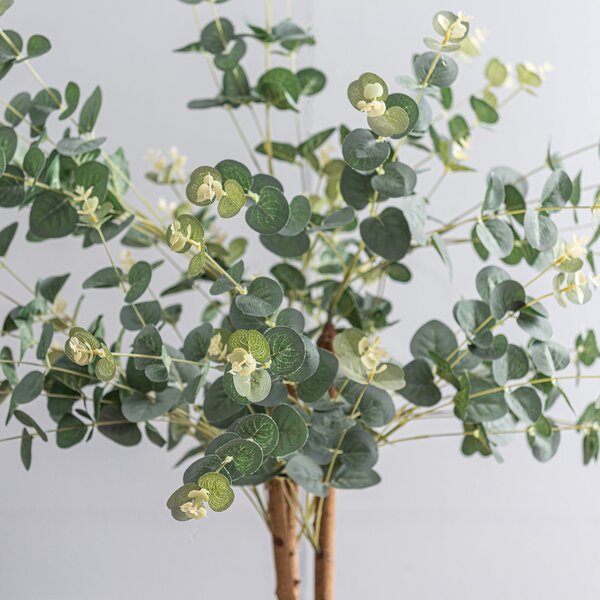 Artificial Eucalyptus Tree in Black Plant Pot