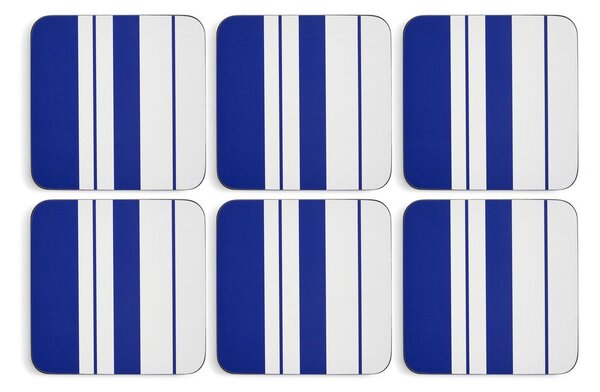 Spode Steccato glass coasters Ø10.5 cm 6-pack Blue-white