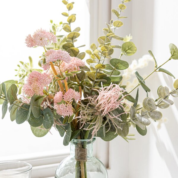 Artificial Mimosa and Achillea Bouquet